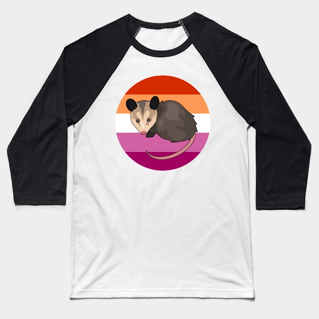 Pride Possum (Lesbian) Baseball T-Shirt by Ashley Warner